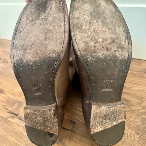 Frye Melissa Brown Double Sole Button Lug Tall Riding Boots Women's Size 11 - Picture 11 of 12